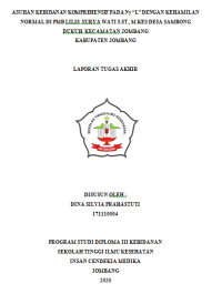 Asuhan Kebidanan Komprehensif Pada Ny “L” Dengan Kehamilan Normal Di Pmb Lilis Surya Wati S.St., M.Kes Desa Sambong
Dukuh Kecamatan Jombang
Kabupaten Jombang