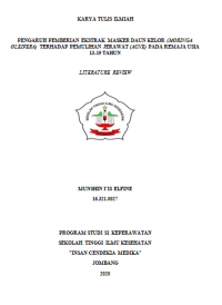 PENGARUH PEMBERIAN EKSTRAK MASKER DAUN KELOR (MORINGA OLEIFERA) TERHADAP PEMULIHAN JERAWAT (ACNE) PADA REMAJA*