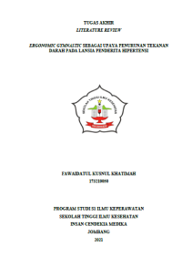 ERGONOMIC GYMNASTIC SEBAGAI UPAYA PENURUNAN TEKANAN DARAH PADA LANSIA PENDERITA HIPERTENSI