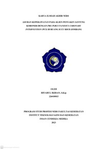 ASUHAN KEPERAWATAN PADA KLIEN PENYAKIT JANTUNG KORONER DENGAN PRE PERCUTANEOUS CORONARY INTERVENTION (PCI) DI RUANG ICCU RSUD JOMBANG