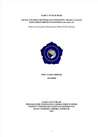 UJI DAYA HAMBAT EKSTRAK DAUN SINGKONG (MANIHOT ESCULENTA) PADA PERTUMBUHAN BAKTERI ESCHERICHIA COLI