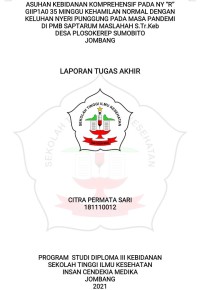 ASUHAN KEBIDANAN KOMPREHENSIF PADA NY “R” GIIP1A0 35 MINGGU KEHAMILAN NORMAL DENGAN KELUHAN NYERI PUNGGUNG PADA MASA PANDEMI DI PMB SAPTARUM MASLAHAH S.Tr.Keb DESA PLOSOKEREP SUMOBITO JOMBANG ASUHAN KEBIDANAN KOMPREHENSIF PADA NY “R” GIIP1A0 35 MINGGU KEHAMILAN NORMAL DENGAN KELUHAN NYERI PUNGGUNG PADA MASA PANDEMI DI PMB SAPTARUM MASLAHAH S.Tr.Keb DESA PLOSOKEREP SUMOBITO
JOMBANG