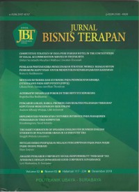 JBT : Jurnal Bisnis Terapan Politeknik Ubaya Surabaya Vol.1 No.1 Hal1-85 Juni 2017