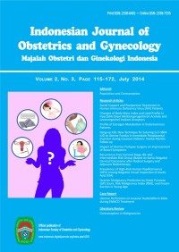 Indonesian Journal of Obstetric and Gynecology (Majalah Obstetri dan Ginekologi Indonesia) Vol.2  No3. Juli 2014