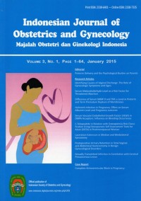 Indonesian Journal of Obstetric and Gynecology (Majalah Obstetri dan Ginekologi Indonesia) Vol.3  No1 Januari 2015