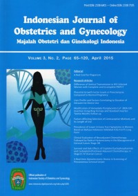 Indonesian Journal of Obstetric and Gynecology (Majalah Obstetri dan Ginekologi Indonesia) Vol.3  No.2 Januari 2015