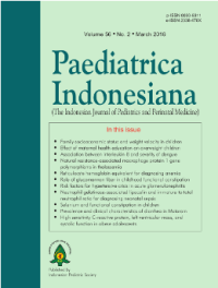 Paediatrica Indonesiana  (The Indonesian Journal of Pediatrics and Prenatal Medicine) Volume 58 No 6 November 2018