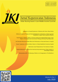 JKI Jurnal Keperawatan Indonesia : Urban Nursing Issues in Low-Middle Income Countries Volume 23 No 2 July 2020